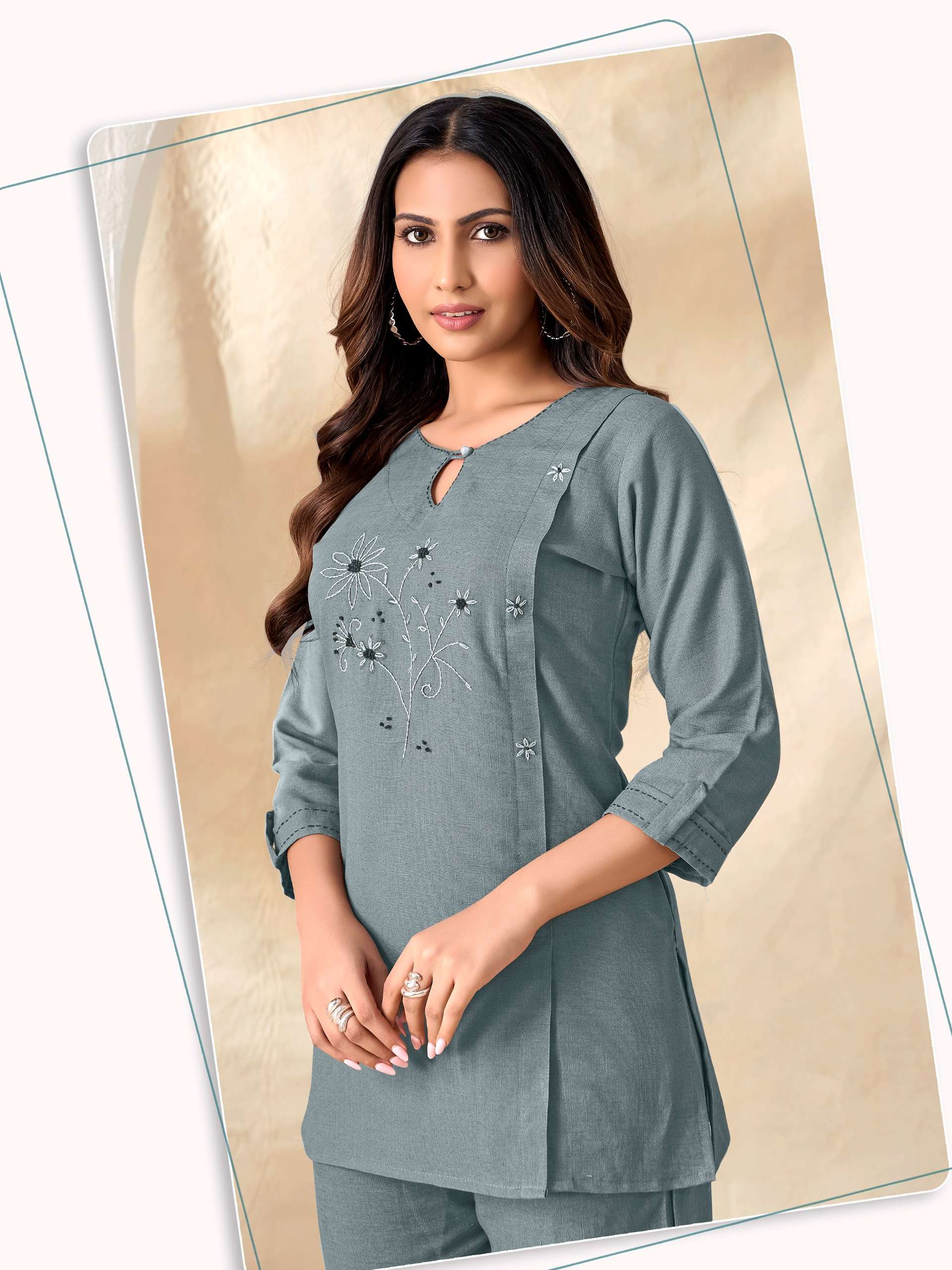 SHODASHE STUDIO MILIE FESTIVAL LINEN CO ORD SET SHIRT TYPE 2 PIECE WOMEN OFFICE EXPORT